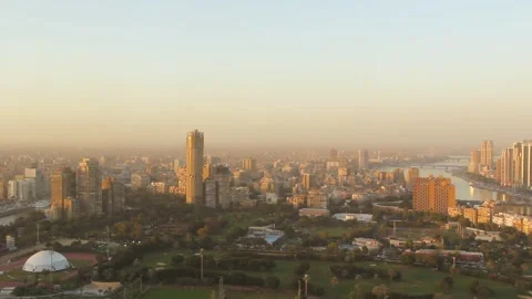 Beautiful view of the center of Cairo from the Cairo Tower in Cairo Stock Footage 242049121