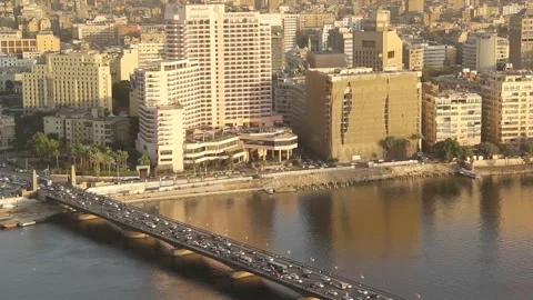 Beautiful view of the center of Cairo from the Cairo Tower in Cairo Stock Footage 242050132