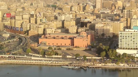 Beautiful view of the center of Cairo from the Cairo Tower in Cairo Stock Footage 242050191