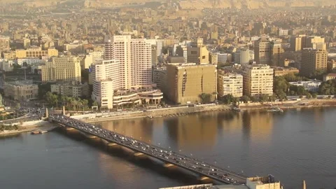 Beautiful view of the center of Cairo from the Cairo Tower in Cairo Stock Footage 242050192