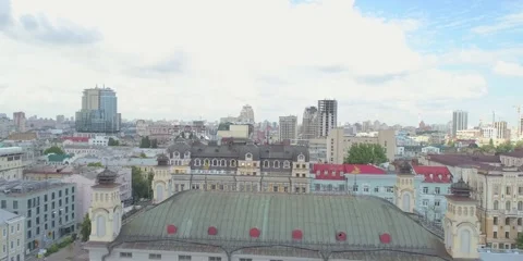 Beautiful view to city from drone, district and building Stock Footage 273614934