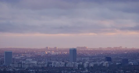 Beautiful view of the city from Griffith Park in Los Angeles, California Stock Footage 115100502