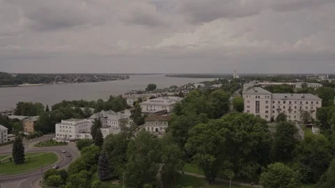 Beautiful view of the city with the river Stock Footage 329093002