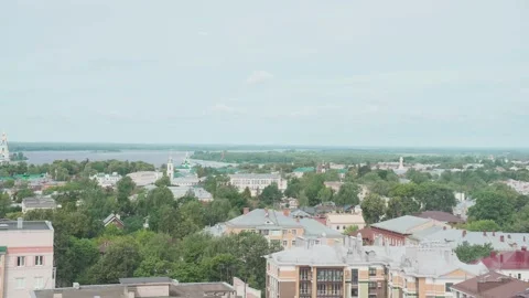Beautiful view of the city with the river Stock Footage 329093567