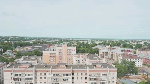 Beautiful view of the city with the river Stock Footage 329093571