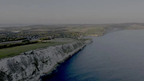 A beautiful view of a cliff overlooking the ocean Stock Footage 298278567