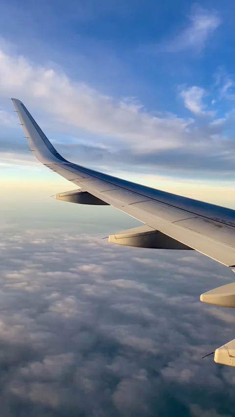A beautiful view of the clouds captured from the airplane window Stock Footage 249814043