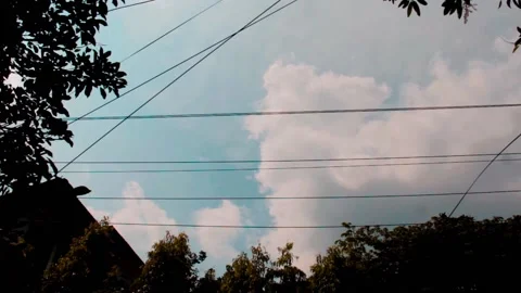 Beautiful view of clouds in the middle of the countryside Stock Footage 237435578