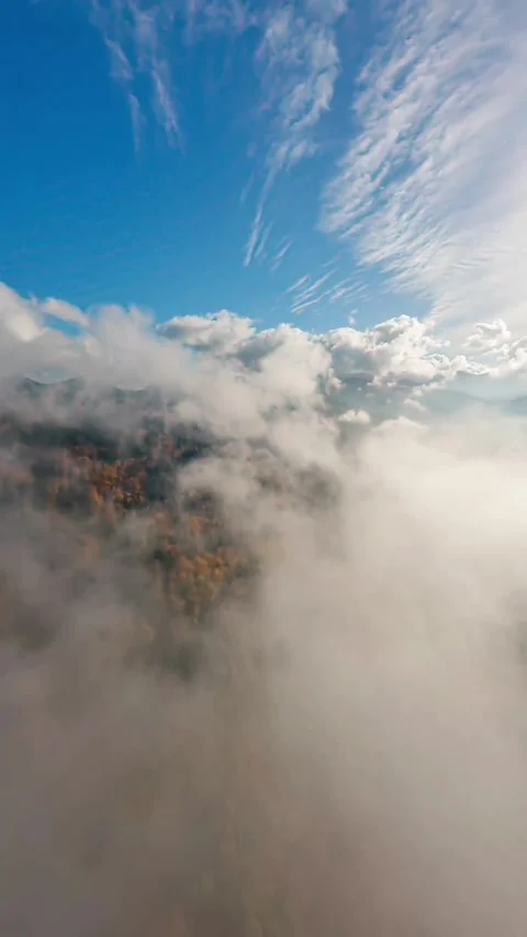 Beautiful view of clouds over the mountains Stock Footage 272926985