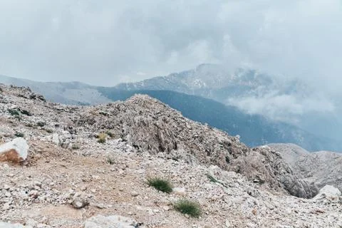 Beautiful view of the cloudy sky from the viewpoint of Tahtali Mountain in the Stock Photos
