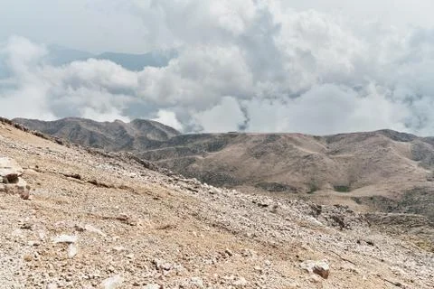 Beautiful view of the cloudy sky from the viewpoint of Tahtali Mountain in the Stock Photos