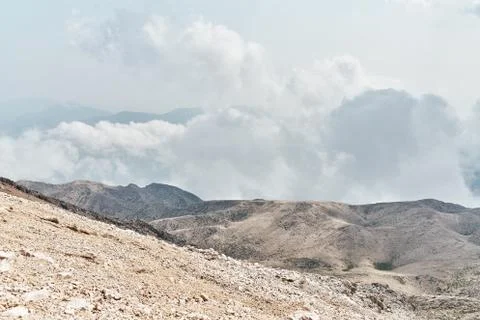 Beautiful view of the cloudy sky from the viewpoint of Tahtali Mountain in the Stock Photos