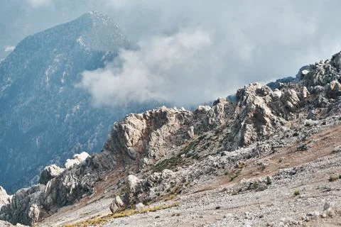 Beautiful view of the cloudy sky from the viewpoint of Tahtali Mountain in the Stock Photos
