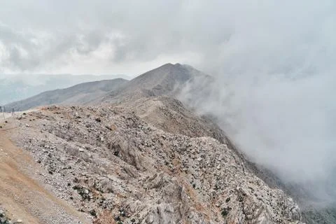 Beautiful view of the cloudy sky from the viewpoint of Tahtali Mountain in the Stock Photos
