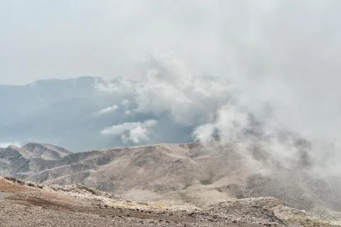 Beautiful view of the cloudy sky from the viewpoint of Tahtali Mountain in the Stock Photos