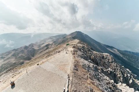 Beautiful view of the cloudy sky from the viewpoint of Tahtali Mountain in the Stock Photos
