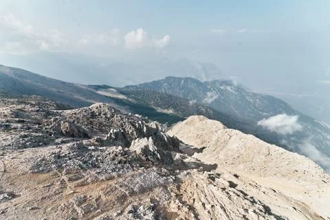 Beautiful view of the cloudy sky from the viewpoint of Tahtali Mountain in the Stock Photos