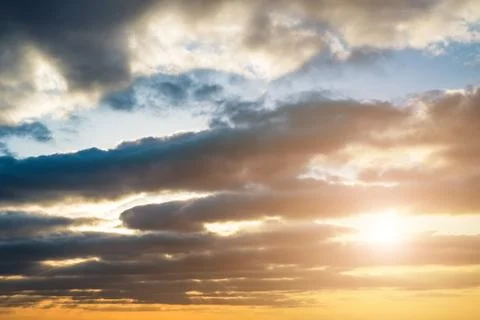 Beautiful view of cloudy sunset sky Stock Photos