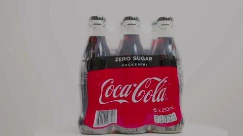 Beautiful view of Coca cola sugar free packaging isolated on white background. Stock Footage 167103815