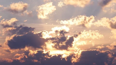 Beautiful view of the colorful dramatic sky with cloud and sun Stock Footage 143817442