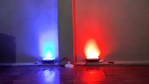 A beautiful view of Colourful Changing Lights in a Studio 動画素材 161673925
