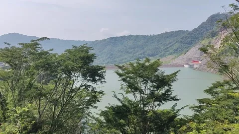 Beautiful View of Dam and Forest Vídeos de archivo 244290410