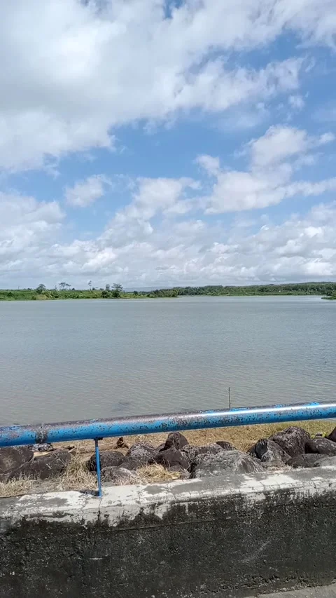 Beautiful view of the dam. Video stock 229933376