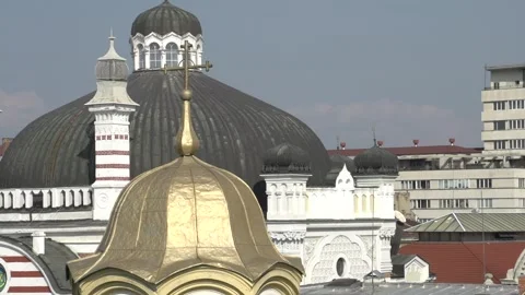Beautiful view of the dome of Holy Trinity Church and Sofia Synagogue in 動画素材 334998130