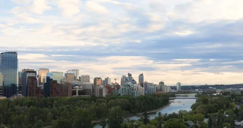 Beautiful view of the Downtown in Calgary Stock Footage 252454959