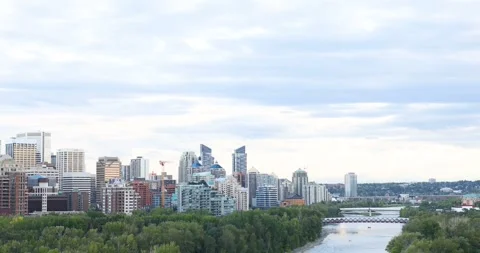 Beautiful view of the Downtown in Calgary Stock Footage 255691464