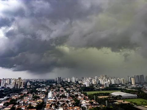 Beautiful view of a dramatic dark stormy sky. Stock Photos