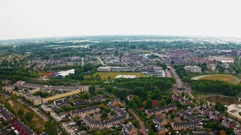 Beautiful view, drone fly over a town in the south of the Netherlands, Etten-Leu Stock Footage 246474924
