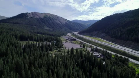 Beautiful view from drone on the Mountain the highway in Colorado. Stock Footage 220172832