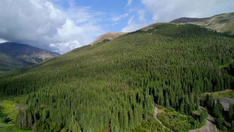 Beautiful view from drone on the Mountain the highway in Colorado. Stock Footage 220172976