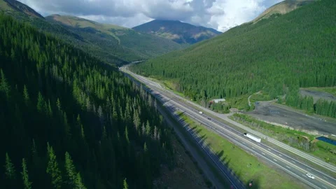 Beautiful view from drone on the Mountain the highway in Colorado. Stock Footage 220173116