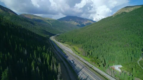 Beautiful view from drone on the Mountain the highway in Colorado. Stock Footage 220173190