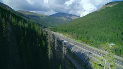 Beautiful view from drone on the Mountain the highway in Colorado. Stock Footage 220173272