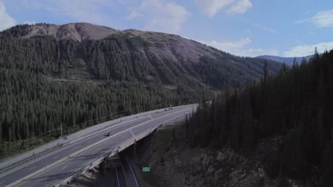 Beautiful view from drone on the Mountain the highway in Colorado. Stock Footage 220173771