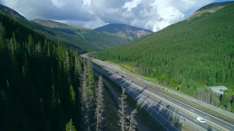 Beautiful view from drone on the Mountain the highway in Colorado. Stock Footage 220176250