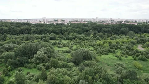 Beautiful view from the drone on a suburbs.  4K Stock Footage 201743999