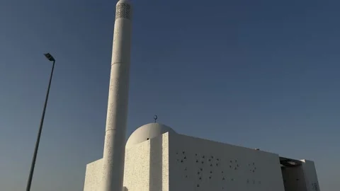 A beautiful View of Dubai Road side masjid Stock Footage 157576576