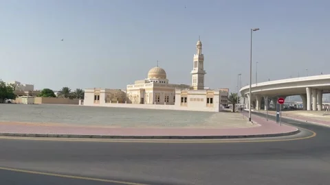 A beautiful View of Dubai Road side masjid Stock Footage 157579846