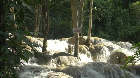 Beautiful view of the Dunn's River Falls in Jamaica Stock Footage 50706367