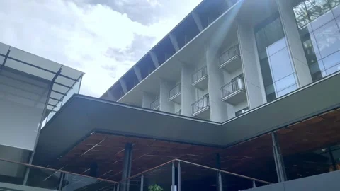 A beautiful view during the day, you can see the boarding house buildings. Stock Footage 320477470