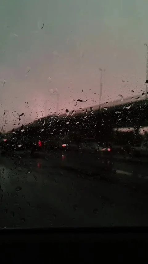 Beautiful view during rain on the highway 動画素材 244352396