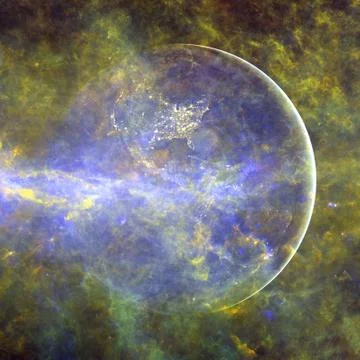 Beautiful view of earth from space. Elements of this image furnished by NASA Illustrazione stock