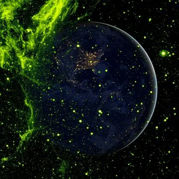 Beautiful view of earth from space. Elements of this image furnished by NASA Stockillustratie
