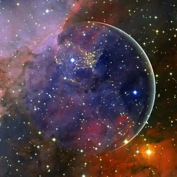 Beautiful view of earth from space. Elements of this image furnished by NASA 写真素材