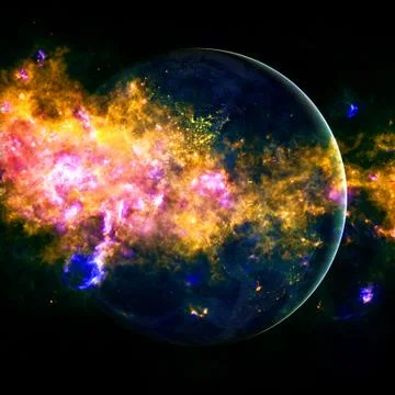 Beautiful view of earth from space. Elements of this image furnished by NASA 写真素材