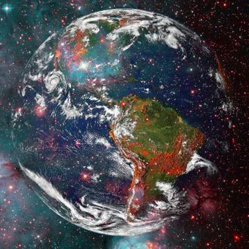 Beautiful view of earth from space. Elements of this image furnished by NASA Stock Photos